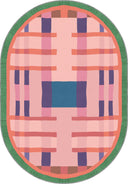 Intersection Pink Geometric Rug