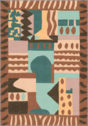 Avant-garde Brown Geometric Rug