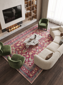 Fuchsia Garden Classic Bordered Rug