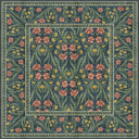 Royal Garden Green Floral Rug