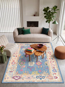 Cyan Blue Classic Rug
