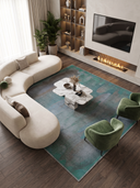 Misty Desert Turquoise Modern Rug