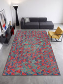 Sparrow Red Animal Print Modern Rug
