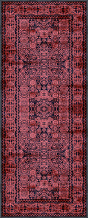 Ruby Passion Embroidery Dusty Rose Classic Bordered Rug