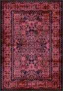 Ruby Passion Embroidery Dusty Rose Classic Bordered Rug