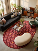 Honeycomb Red Geometric Rug