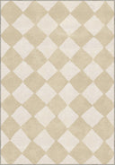 Beige Checkered Geometric Rug