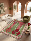 Red Lobsters Animal Print Rug