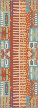 Avant-garde Terracotta Geometric Rug