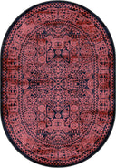 Ruby Passion Embroidery Dusty Rose Classic Bordered Rug