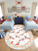 Colorful Horses Kids Room Rug
