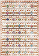 Cute Mascots Cream Patterned Kids Rug
