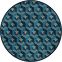 Honeycomb Blue Geometric Rug