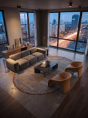 Misty Desert Orange Modern Rug