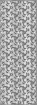 Interlocking Black and White Geometric Rug