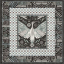 Stork Anthracite Gray Animal Print Rug