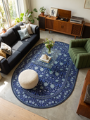 Mirrored Rose Navy Floral Classic Rug