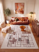 Projection Cream Geometric Modern Rug
