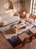 Coal Hills Black Beige Modern Rug