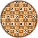 Colorful Motifs Orange Kilim Rug