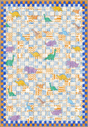 Mosaic Dinosaur Kids Room Rug
