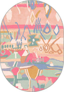 Duru Ethnic Pink Modern Rug