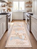 Abstract Primitive Cream Geometric Rug