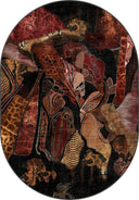 Texture Collage Red Modern Rug