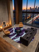 Flow Purple Modern Rug