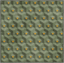 Honeycomb Green Geometric Rug