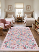 Stroll in the Meadow Pink Kids Room Rug