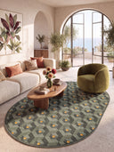 Honeycomb Green Geometric Rug