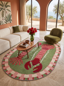 Red Lobsters Animal Print Rug