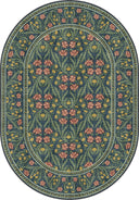 Royal Garden Green Floral Rug