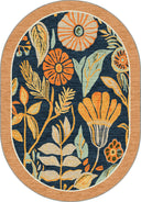 Autumn Light Navy Floral Rug