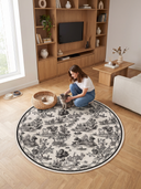 Pastoral Tales Cream Bohemian Rug
