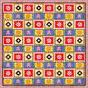Colorful Motifs Multicolor Kilim Rug