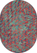 Sparrow Red Animal Print Modern Rug