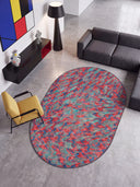 Sparrow Red Animal Print Modern Rug
