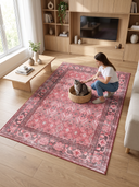 Memoir Fuchsia Classic Bordered Rug