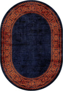 Ruby Passion Navy Classic Bordered Rug