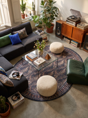 Indigo Ivy Pattern Bohemian Rug