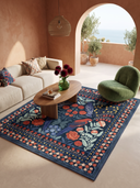 Confidant Garden Navy Animal Print Rug