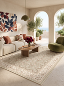 Hatai Cream Classic Bordered Rug