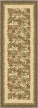 Camouflage Green Modern Bordered Rug