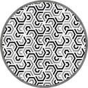 Interlocking Black and White Geometric Rug