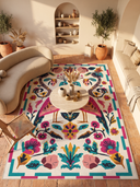 Colorful Peacock Animal Print Rug