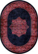Ruby Passion Medallion Rose Pink Classic Bordered Rug