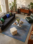 Misty Desert Blue Modern Rug
