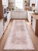 Ruby Passion Medallion Beige Classic Bordered Rug